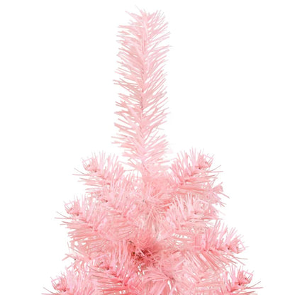 Künstlicher Weihnachtsbaum halb mit Stamm schmal 150 cm rosa