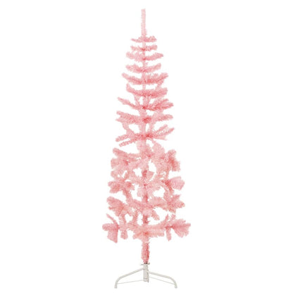 Künstlicher Weihnachtsbaum halb mit Stamm schmal 180 cm rosa