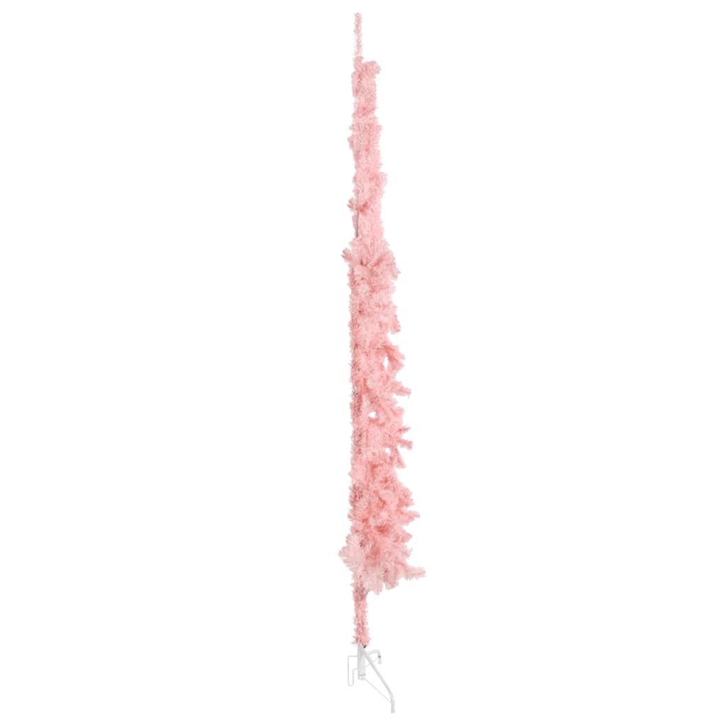 Künstlicher Weihnachtsbaum halb mit Stamm schmal 240 cm rosa