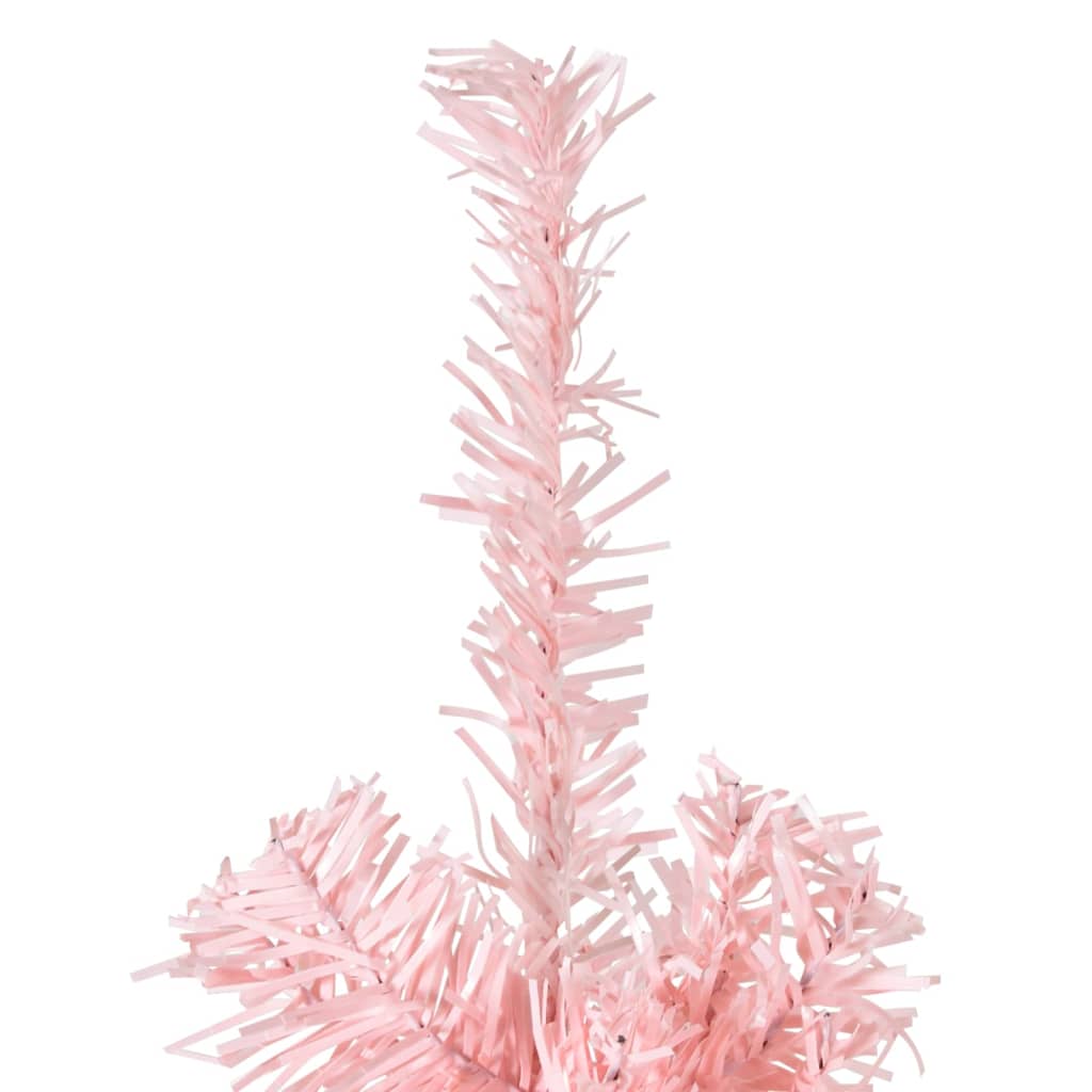 Künstlicher Weihnachtsbaum halb mit Stamm schmal 240 cm rosa