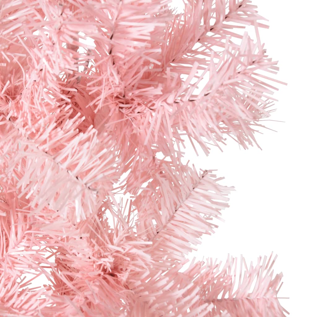 Künstlicher Weihnachtsbaum halb mit Stamm schmal 240 cm rosa