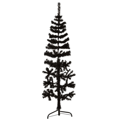 Künstlicher Weihnachtsbaum halb mit Stamm schmal 120 cm schwarz