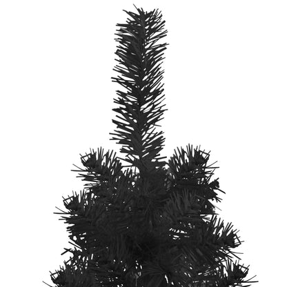 Künstlicher Weihnachtsbaum halb mit Stamm schmal 120 cm schwarz