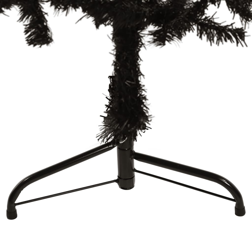 Künstlicher Weihnachtsbaum halb mit Stamm schmal 120 cm schwarz