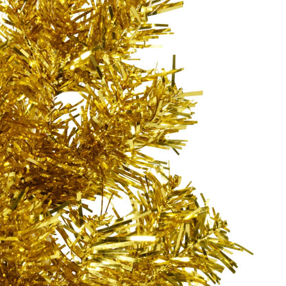 Künstlicher Weihnachtsbaum halb mit Stamm schmal 150 cm goldfarben