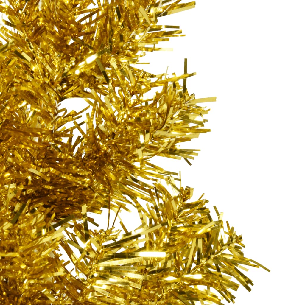 Künstlicher Weihnachtsbaum halb mit Stamm schmal 180 cm goldfarben