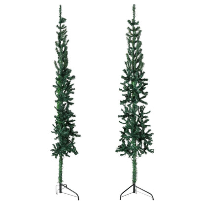 Künstlicher Weihnachtsbaum halb mit Stamm schmal 120 cm grün