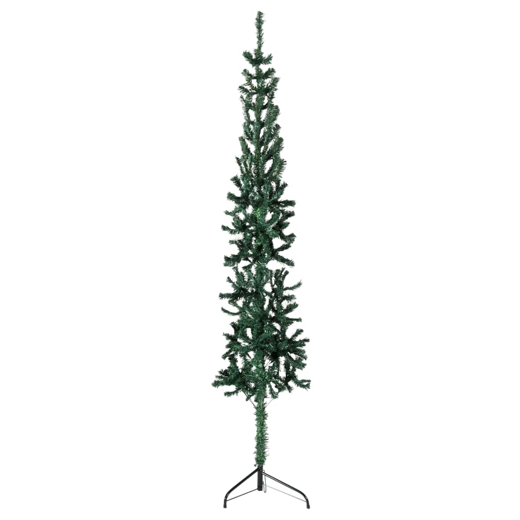 Künstlicher Weihnachtsbaum halb mit Stamm schmal 120 cm grün