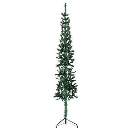 Kunstkerstboom half met standaard smal 120 cm groen