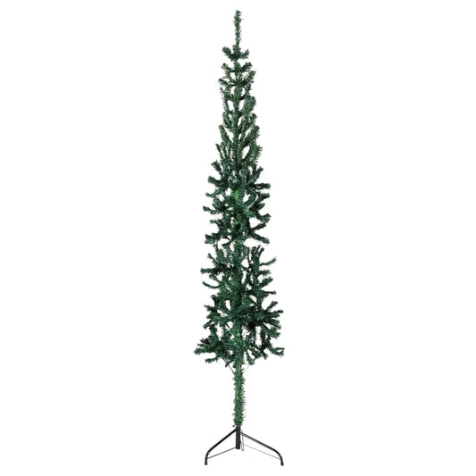 Künstlicher Weihnachtsbaum halb mit Stamm schmal 210 cm grün