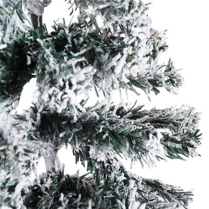 Künstlicher Weihnachtsbaum halb mit Schnee schmal 150 cm