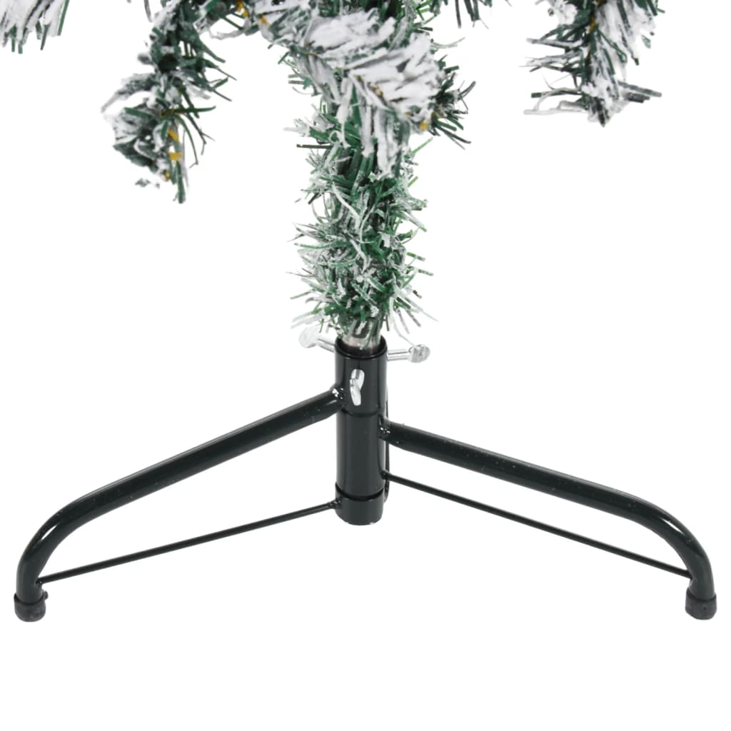 Kunstkerstboom half met sneeuw smal 150 cm