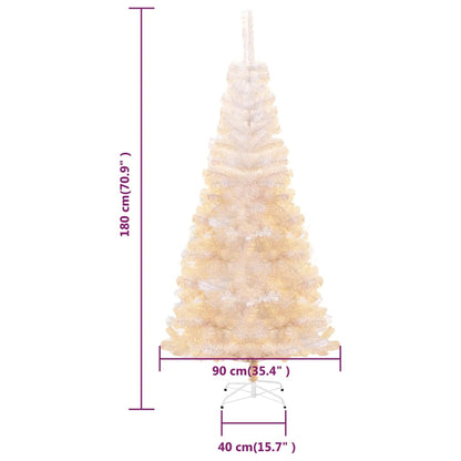 Künstlicher Weihnachtsbaum mit schillernden Enden 180 cm PVC weiß