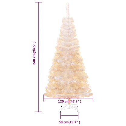 Künstlicher Weihnachtsbaum mit schillernden Enden 240 cm PVC weiß