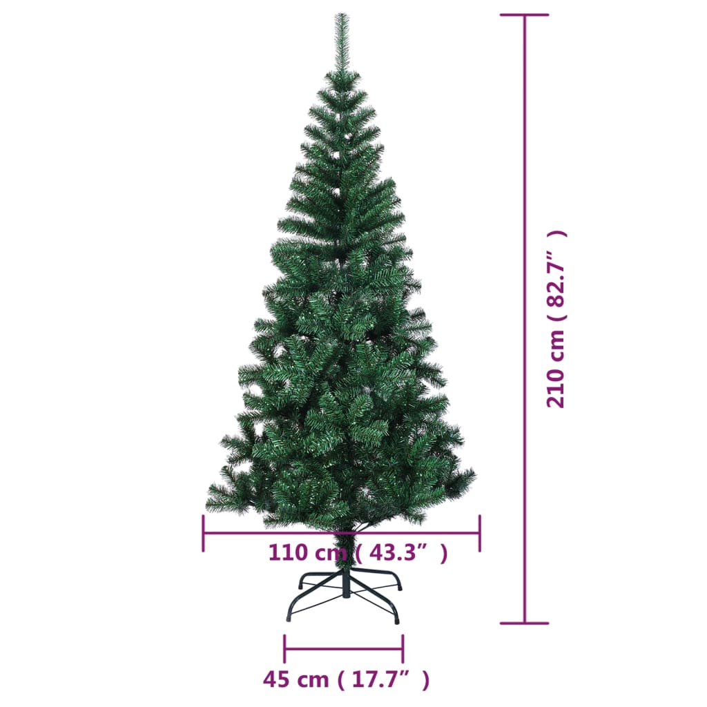 Künstlicher Weihnachtsbaum mit schillernden Enden 210 cm PVC grün