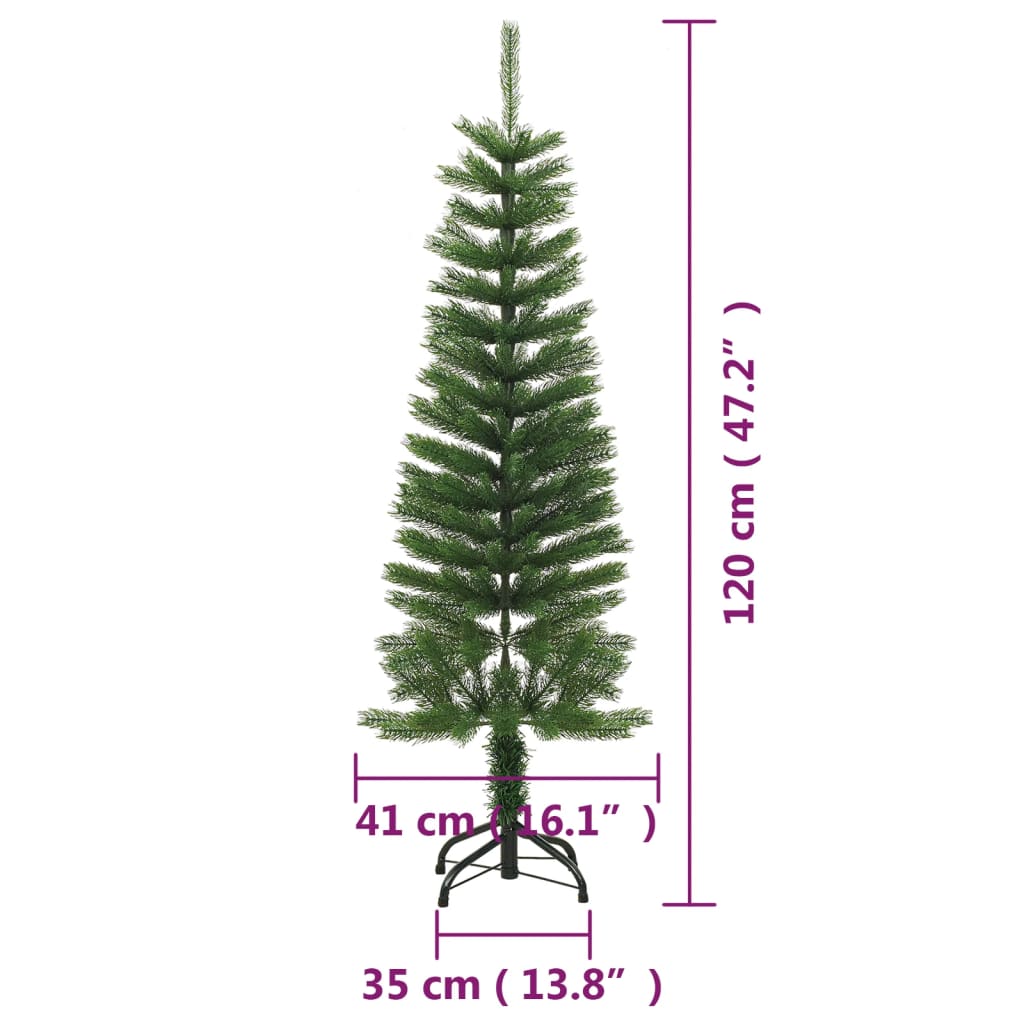 Künstlicher Weihnachtsbaum mit Stamm schmal 120 cm PE