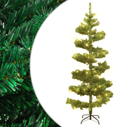 Artificial Christmas tree with lights and stand 150 cm PVC green