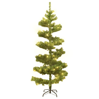 Künstlicher Weihnachtsbaum mit Lichtern und Ständer 150 cm PVC grün