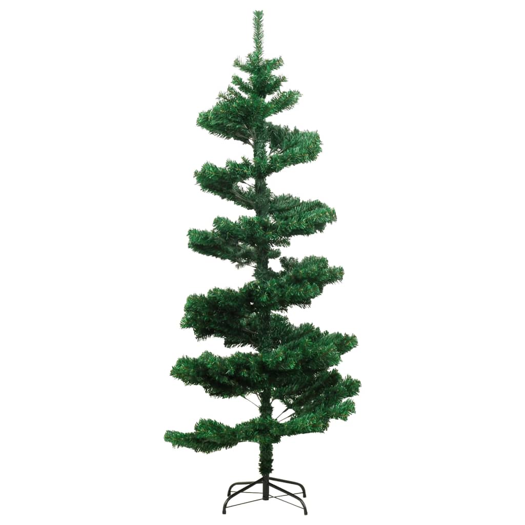 Künstlicher Weihnachtsbaum mit Lichtern und Ständer 150 cm PVC grün