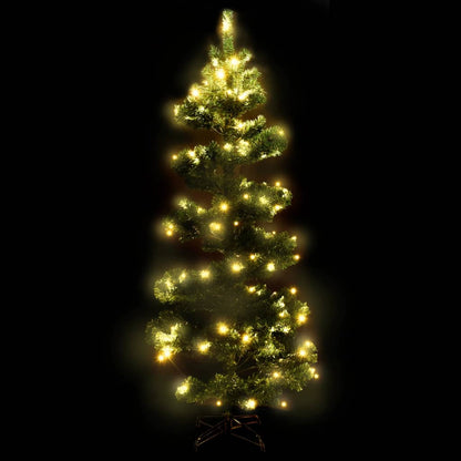 Kunstkerstboom met verlichting en standaard 180 cm PVC groen