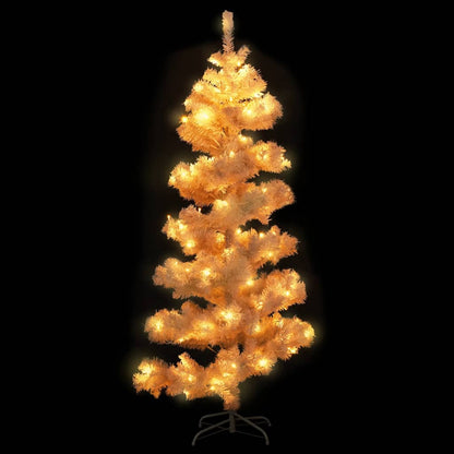 Kunstkerstboom met verlichting en standaard 150 cm PVC wit