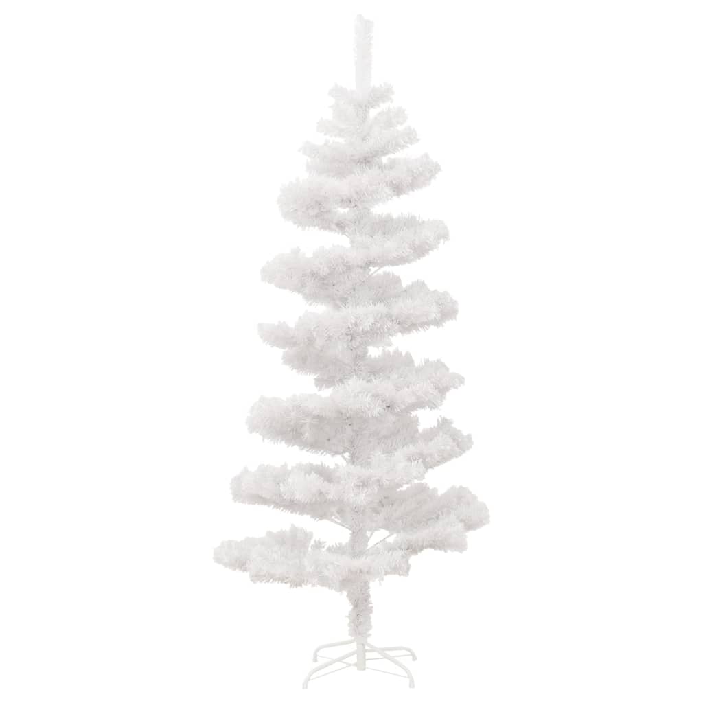 Kunstkerstboom met verlichting en standaard 150 cm PVC wit