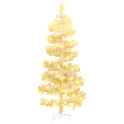 Künstlicher Weihnachtsbaum mit Lichtern und Ständer 180 cm PVC weiß