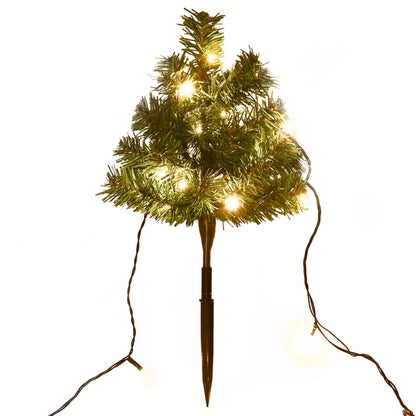 Tuinpadkerstbomen 6 st met warmwitte LED's 45 cm PVC