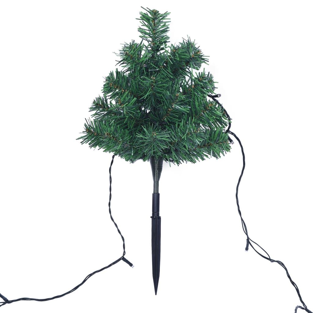 Tuinpadkerstbomen 6 st met warmwitte LED's 45 cm PVC