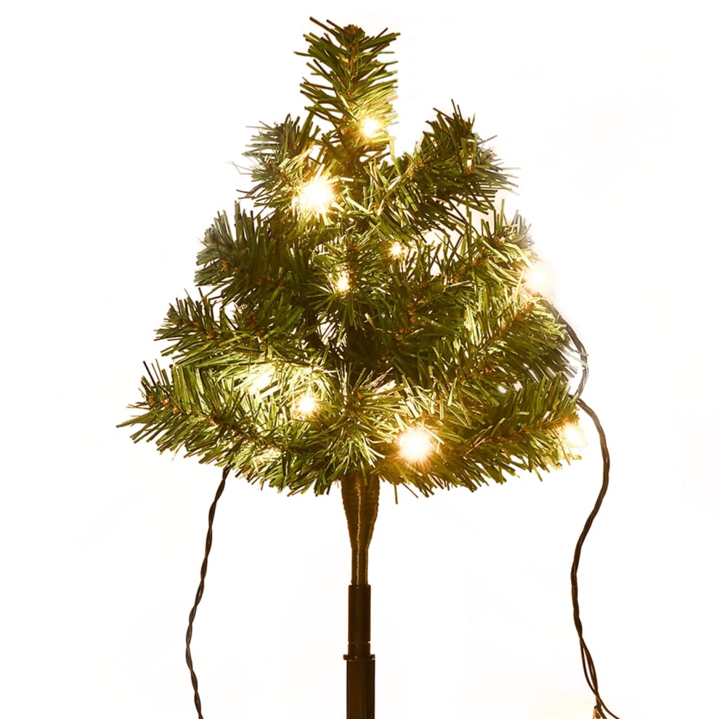 Tuinpadkerstbomen 6 st met warmwitte LED's 45 cm PVC