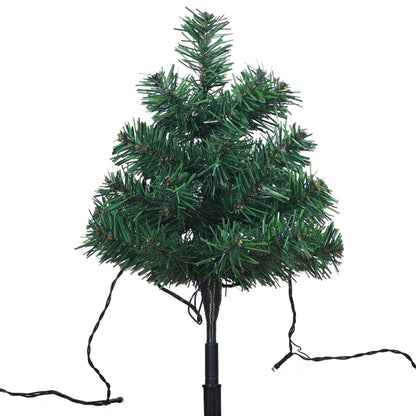 Tuinpadkerstbomen 6 st met warmwitte LED's 45 cm PVC