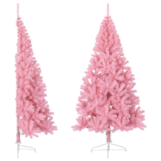 Artificial Christmas tree with standard half 180 cm PVC pink