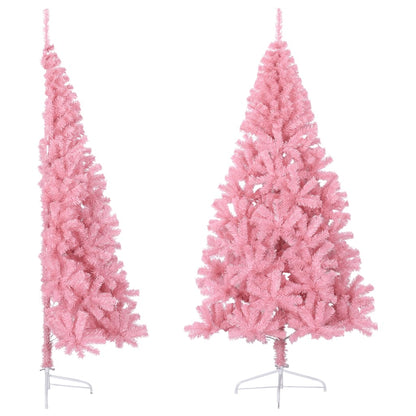 Kunstkerstboom met standaard half 240 cm PVC roze