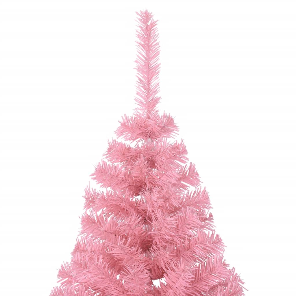 Kunstkerstboom met standaard half 240 cm PVC roze