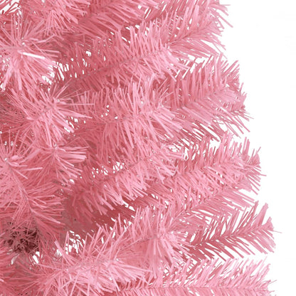 Kunstkerstboom met standaard half 240 cm PVC roze