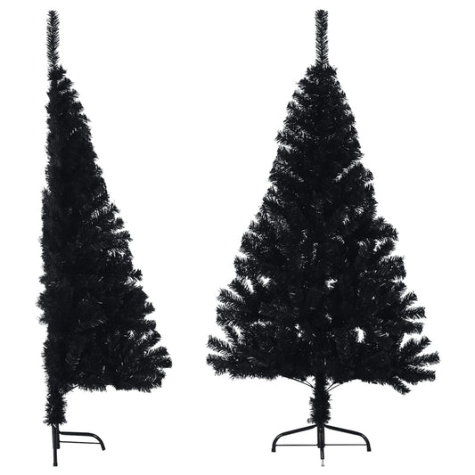 Artificial Christmas tree with standard half 150 cm PVC black