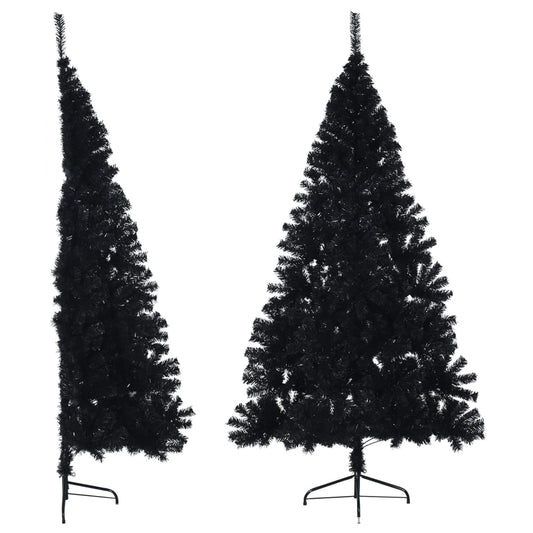 Künstlicher Weihnachtsbaum mit Stammhälfte 210 cm PVC schwarz