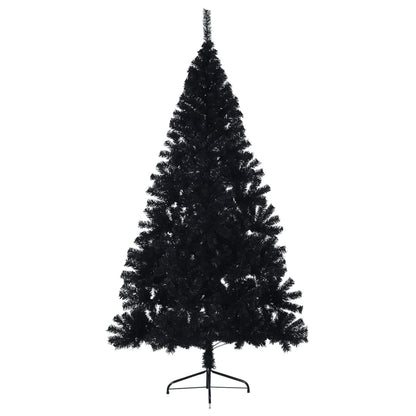 Kunstkerstboom met standaard half 240 cm PVC zwart