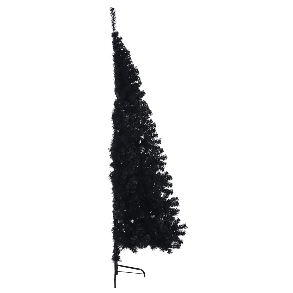 Kunstkerstboom met standaard half 240 cm PVC zwart