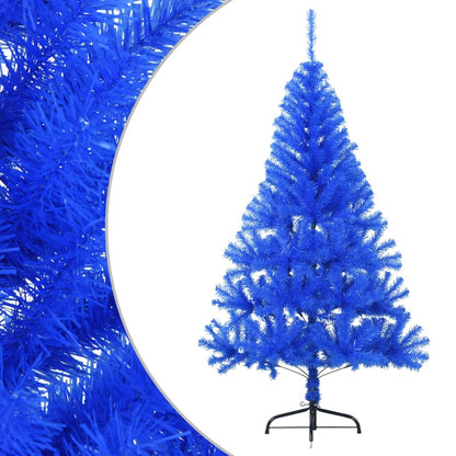 Kunstkerstboom met standaard half 150 cm PVC blauw