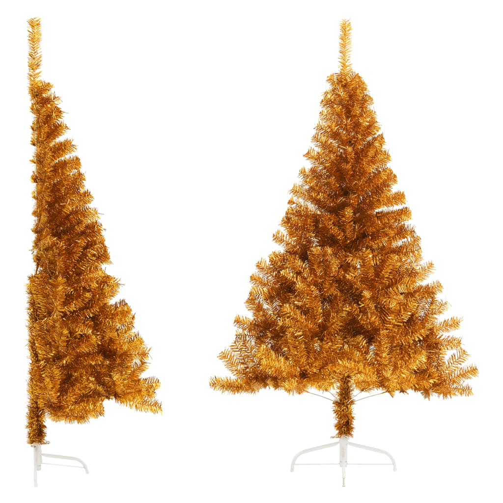 Künstlicher Weihnachtsbaum halb mit Ständer 120 cm PET goldfarben