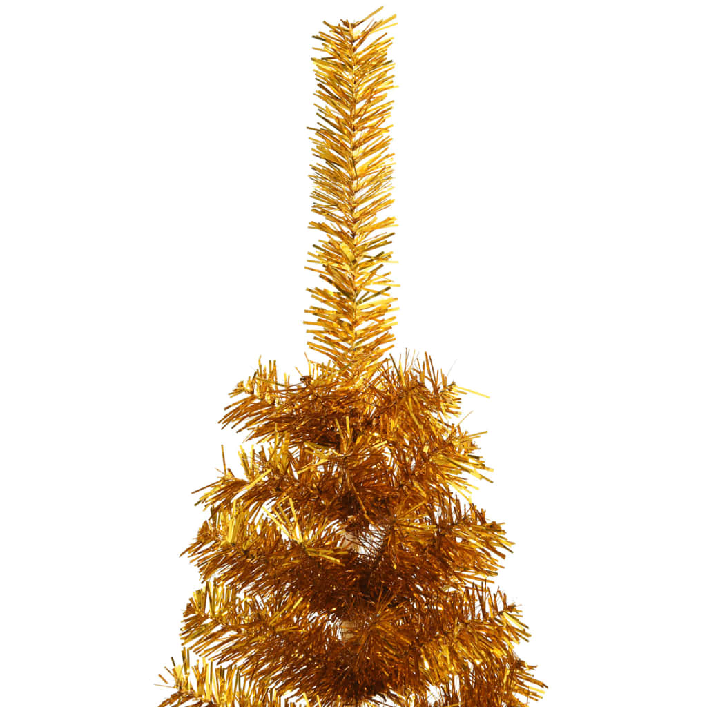 Künstlicher Weihnachtsbaum halb mit Ständer 120 cm PET goldfarben