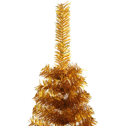 Künstlicher Weihnachtsbaum halb mit Ständer 120 cm PET goldfarben