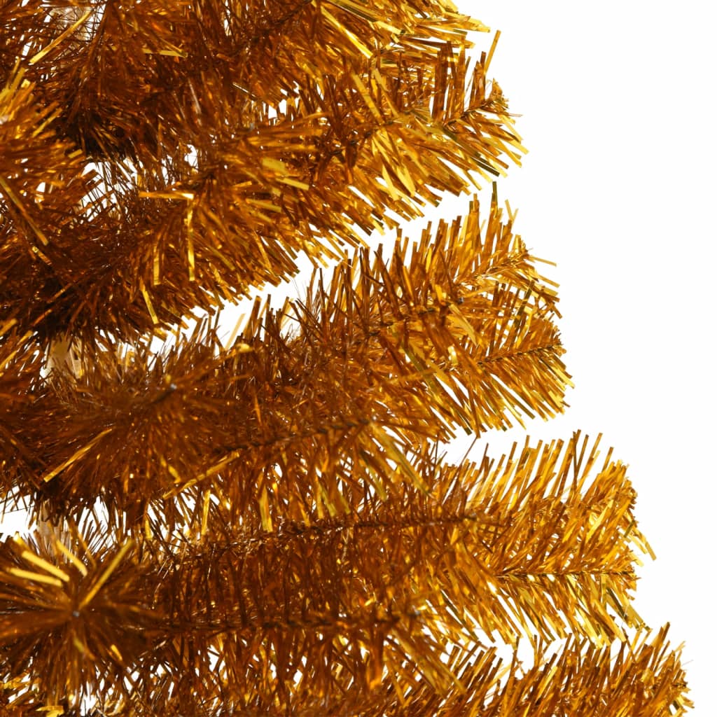 Künstlicher Weihnachtsbaum halb mit Ständer 120 cm PET goldfarben