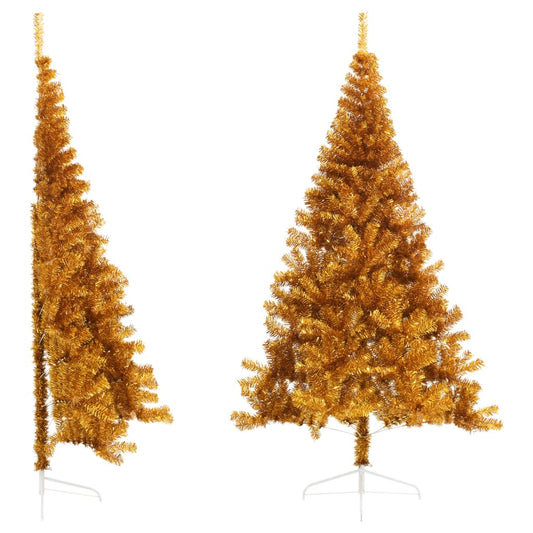 Künstlicher Weihnachtsbaum halb mit Ständer 240 cm PET goldfarben