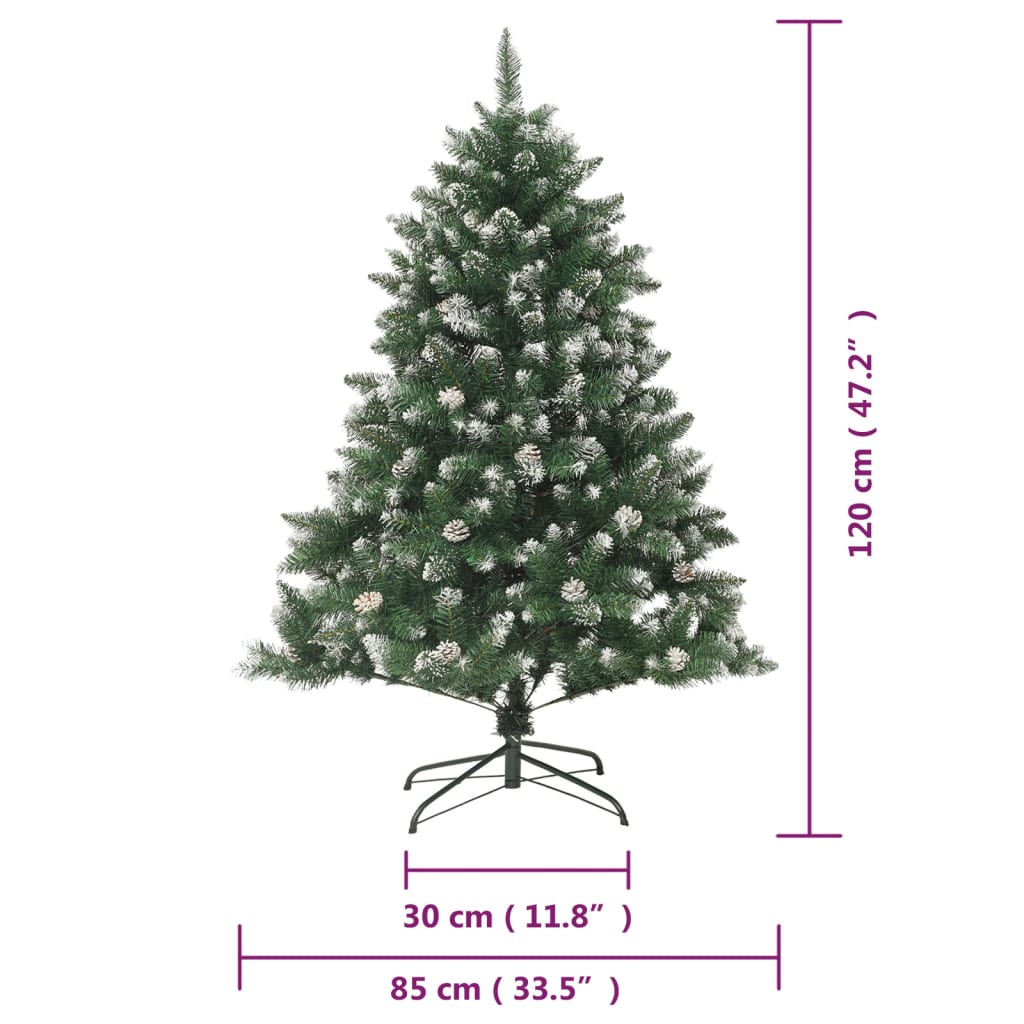 Kunstkerstboom met standaard 120 cm PVC