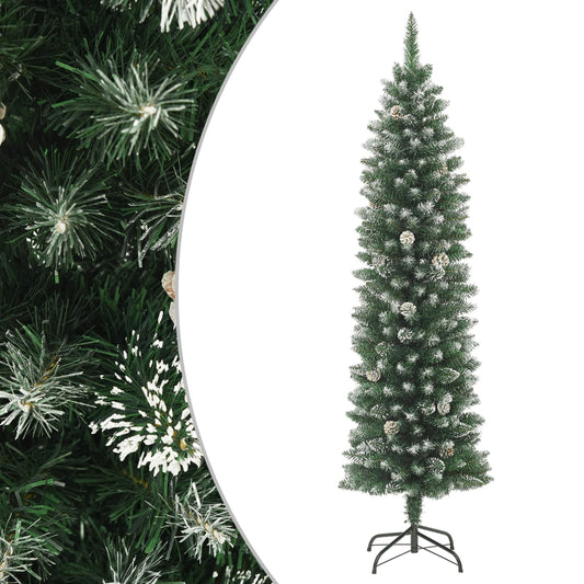 Narrow artificial Christmas tree with standard 150 cm PVC