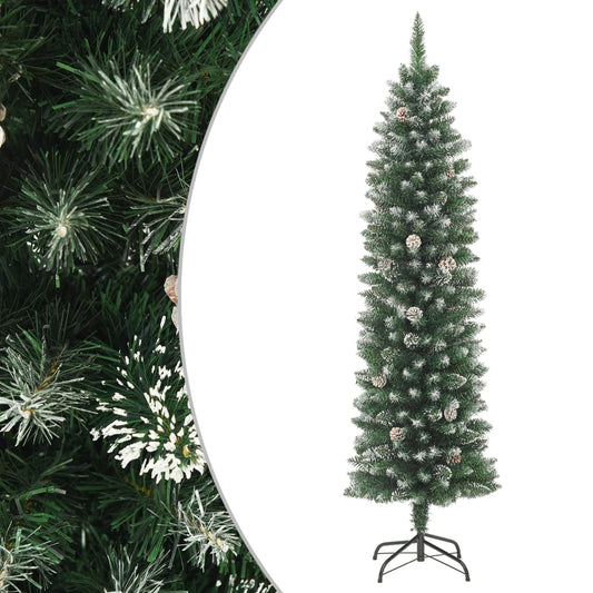 Narrow artificial Christmas tree with standard 210 cm PVC