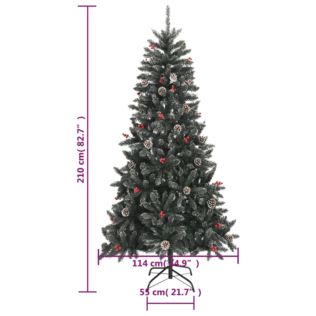 Künstlicher Weihnachtsbaum mit Ständer 210 cm PVC grün