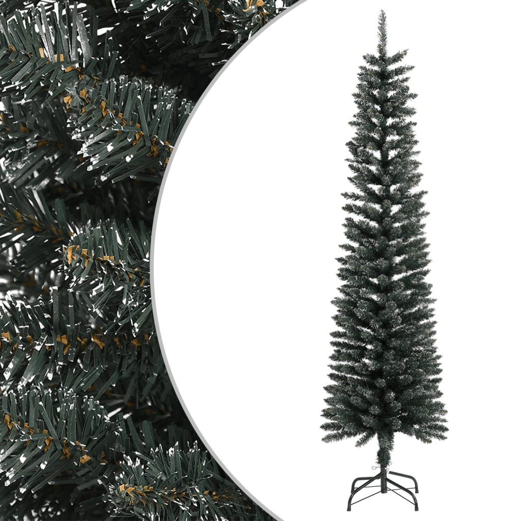 Künstlicher Weihnachtsbaum mit Stamm schmal 180 cm PVC grün